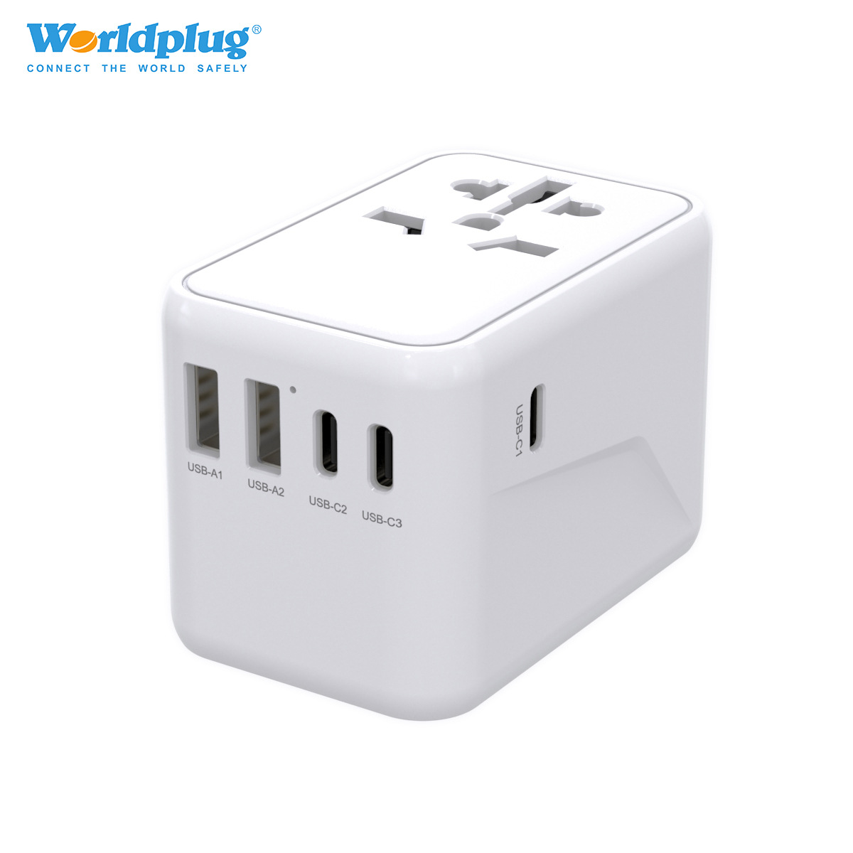 旅行多功能转换插座GAN65W Type-C快充插头转换器全球通转换插头