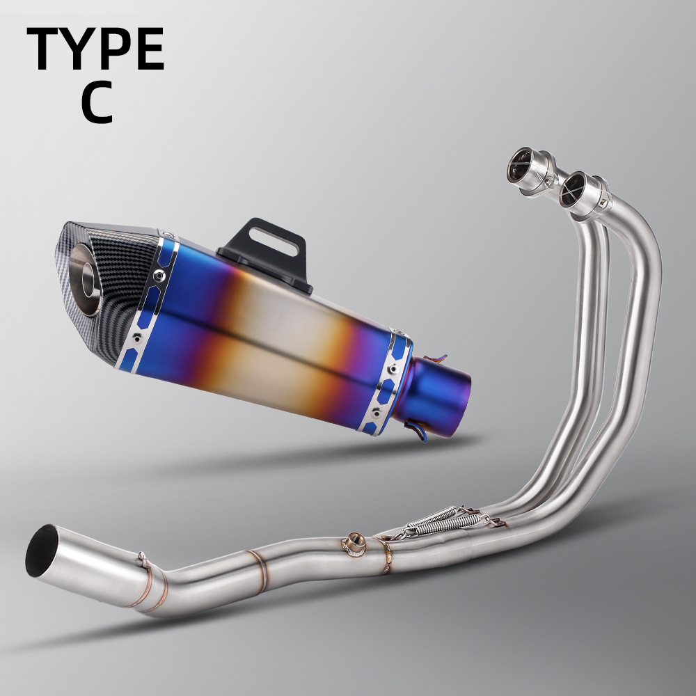 Suitable for Motorcycle Exhaust Pipe Modification Mt03 R25 R3 Front Section Small Tapered Hexagonal Tail Section 16-24 Years
