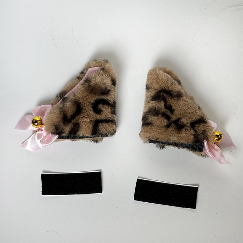 Auto Parts and Accessories | Universal Motorcycle Helmet Decoration - leopard-print-with-bell-1-pair