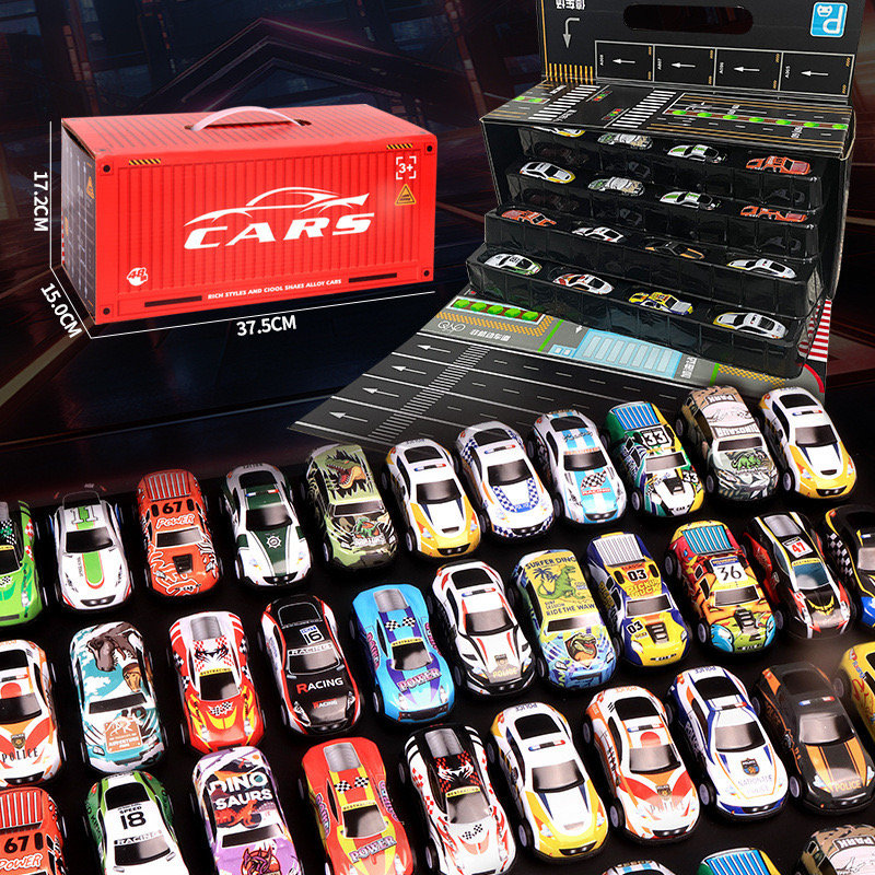 Modelo de automóvil de hoja de hierro coche de juguete para niños coche de rally para niños caja de regalo regalo de cumpleaños para bebé