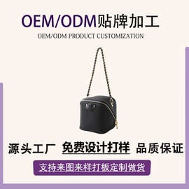 复古链条牛皮盒子包秋冬新款高质感时尚斜挎包百搭单肩包真皮定制