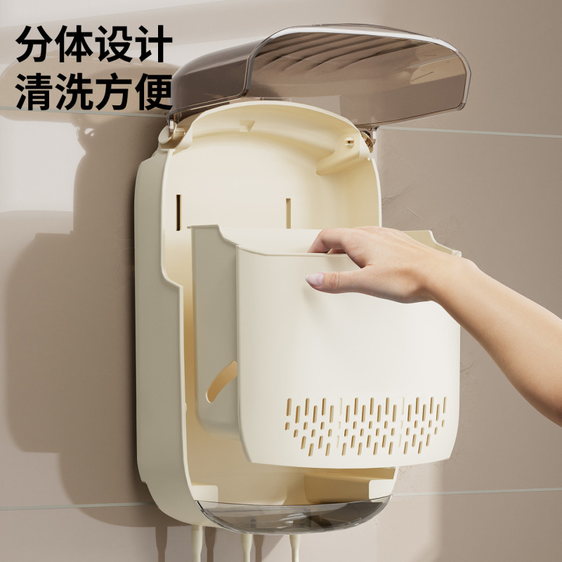 新款筷子防尘收纳盒壁挂式家用筷子筒厨房筷子勺子置物架沥水筷篓|undefined