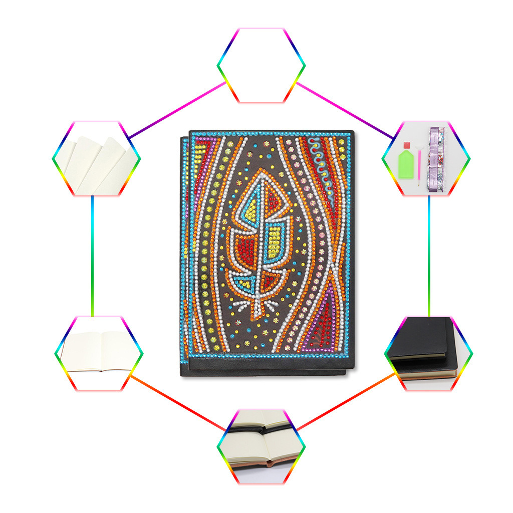 Transfronterizos mejores ventas de pintura de diamante perimetral puntuación de perforación manual bordado A5 cuaderno de cuadernos de pintura de diamante fábrica al por mayor