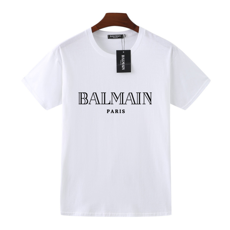 2022 New Ss Spring/Summer Balmain Gold Letter Print Cotton Loose T-Shirt Design for Men and Women Bb