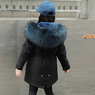 2024 Anti-season Haining Children's Pike Wear Fur for Boys and Girls Baby Rex Rabbit Liner Coat Winter Mid-length Coat