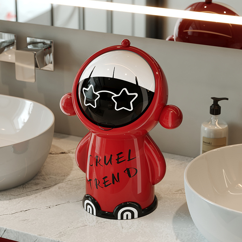 Desktop Trash Can, Bathroom Sink Trash Bin, Cartoon Creative Design with Lid, High Aesthetic Value Wastebasket Desktop Trash Can, Bathroom Sink Trash Bin, Cartoon Creative Design with Lid, High Aesthetic Value Wastebasket