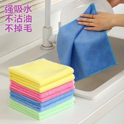 Microfibra absorción de agua toallas de limpieza, toallas de cocina transfronterizas sin aceite, sin cabello