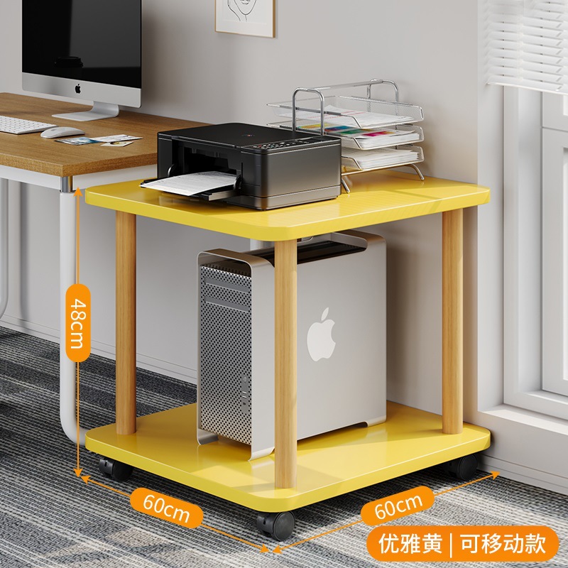 [일반형 - 2단 - 깊이 60cm] 노란색 + 원목다리 ★