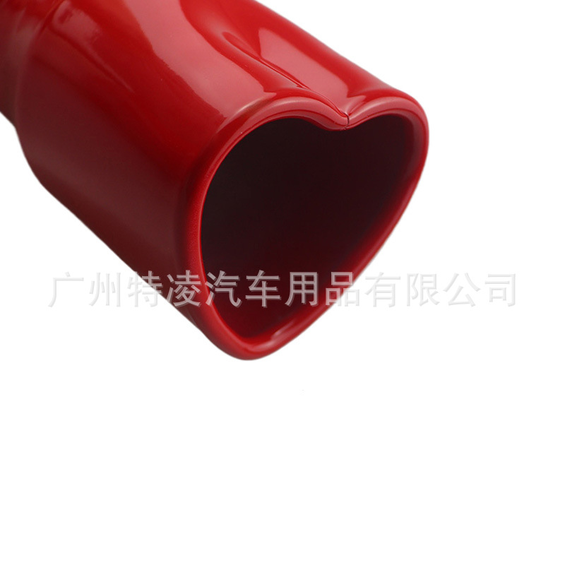 63mm car tail throat single out heart-shaped style exhaust nozzle stainless steel rear air nozzle muffler tail pipe tail throat
