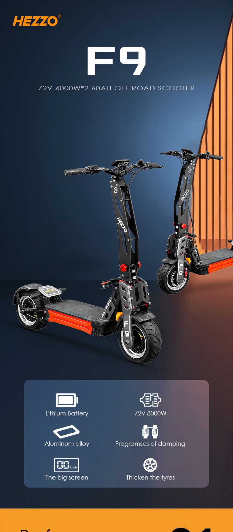 Hezzo Electric Scooter with Damping Rod Adult Scooter Foldable Mini Two-Wheeled Scooter