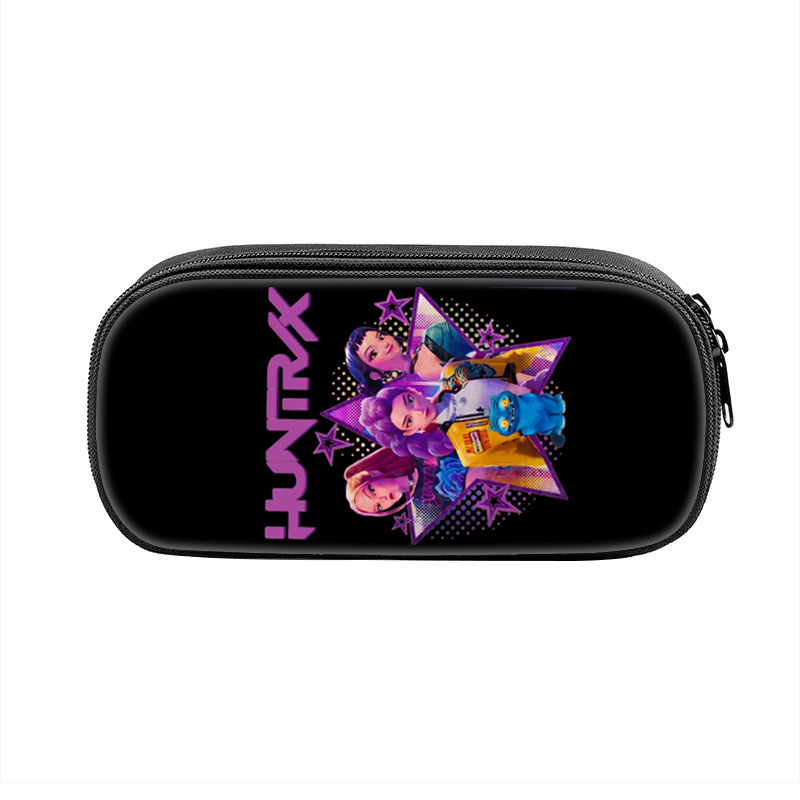 国境を越えた新製品 Huntrix Kpop プリント周辺ペンバッグ ハンター魔女グループ 小中学生鉛筆文具箱|undefined