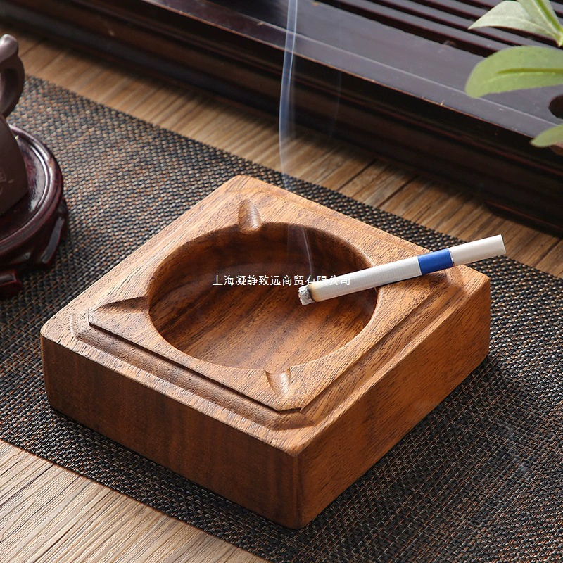 Пепельница из массива ореха, креативная, стильная, для гостиниц, устойчивая к падениям, для дома, гостиной, ретро, доступная, роскошная, настраиваемая, большая.