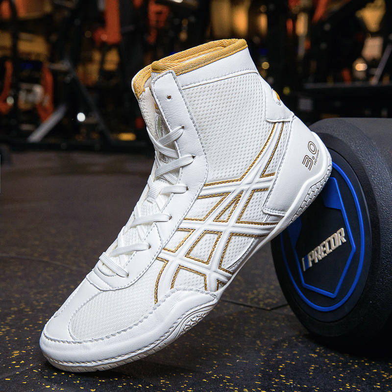 New Professional Wrestling and Boxing Shoes, Squat Shoes, Fighting and Sanda Training Shoes, Breathable Combat Sneakers for Men and Women, Coach Sports Shoes