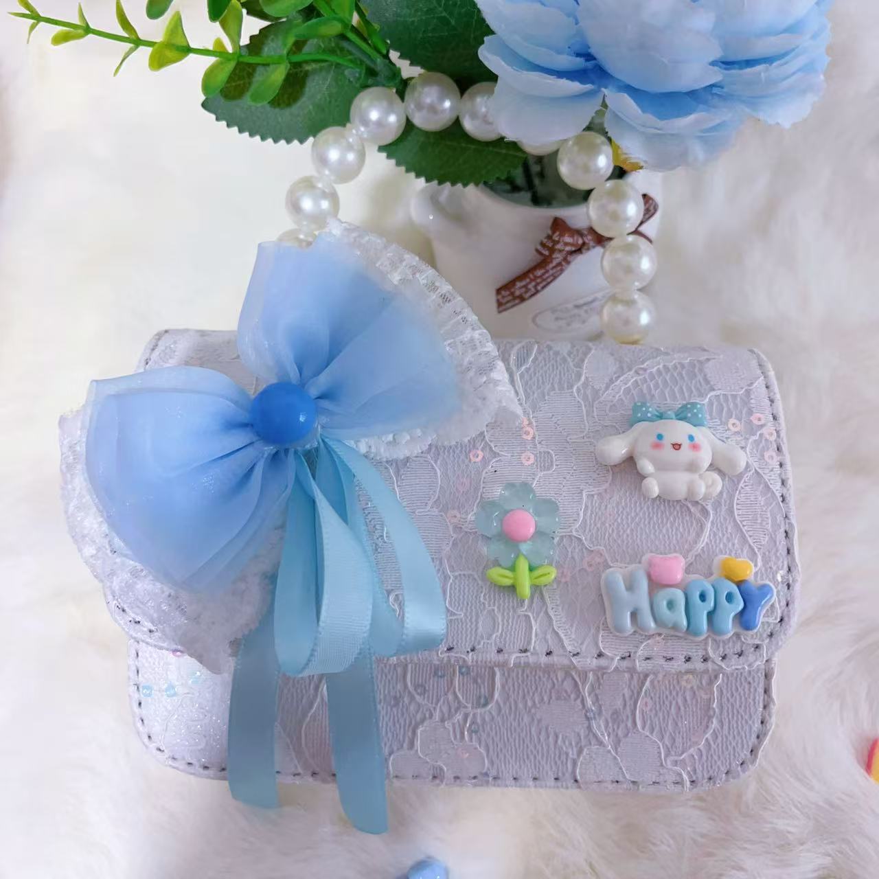 Bagos de hombro para niños primavera y verano frescos bolsos de perlas para niñas Aisha pequeña princesa bolsos de mochila de estilo extranjero