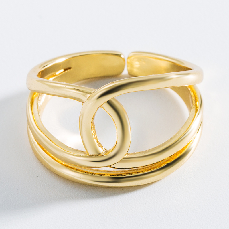 retro simple drip oil-plated Devilu0027s eyes alien shape copper open ring