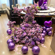 瀑布桌花仿真花生日布置成品花餐桌桌花摆件派对假花装饰瀑布花