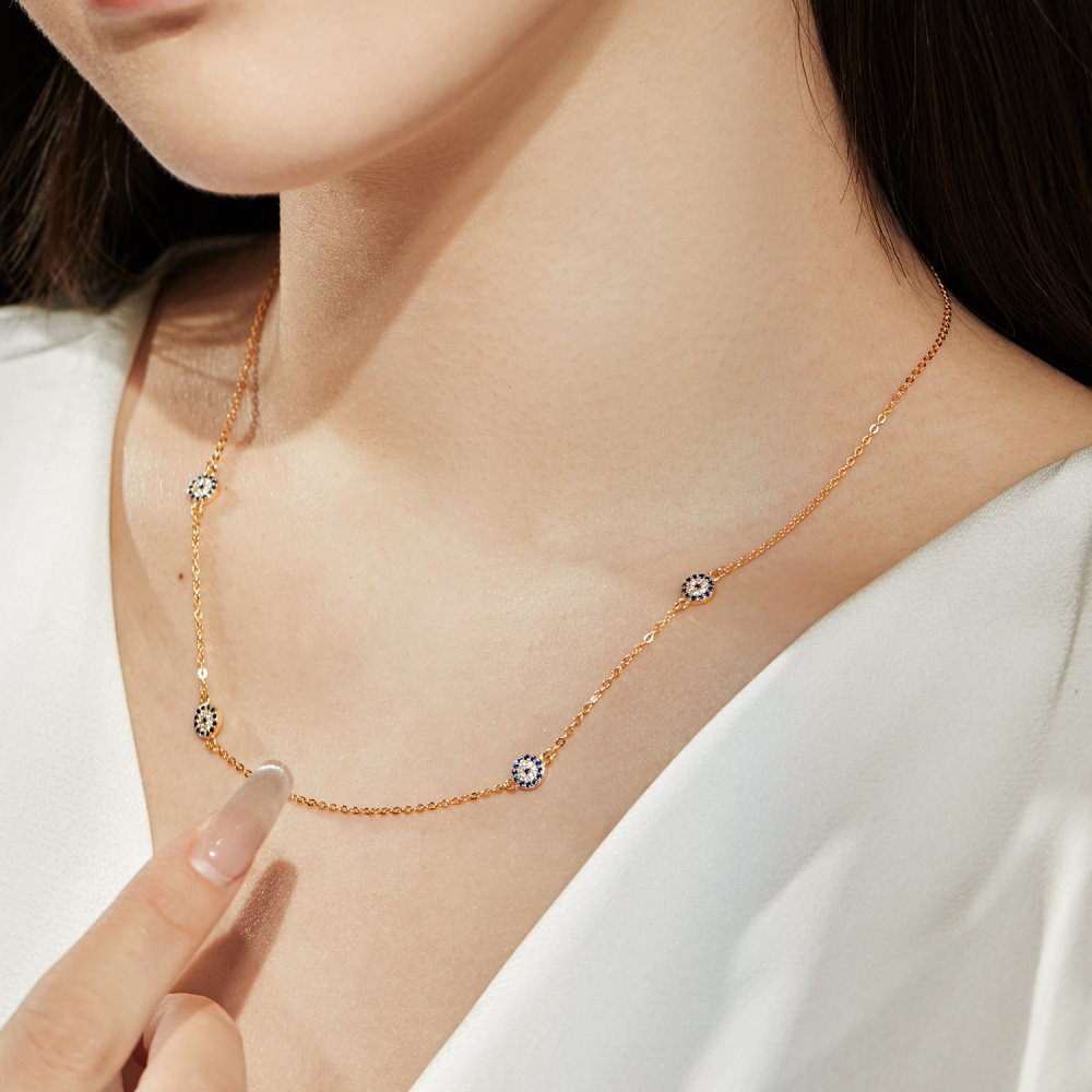925 Sterling Silver Material 1 Piece 925 Sterling Silver Geometric Zircon Necklace
