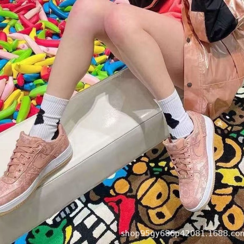 莆田高品質エアフォース1シルクローカット快適で多用途な共同ブランド小麦鴛鴦スニーカー男女兼用|undefined