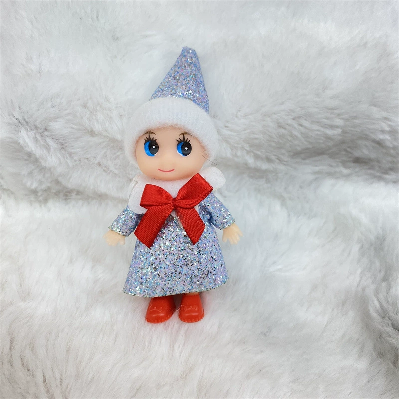 Новогодняя елочная кукла-пупс, мягкий материал, мини-коллекционная игрушка на праздники 9,5 см, в нескольких цветах