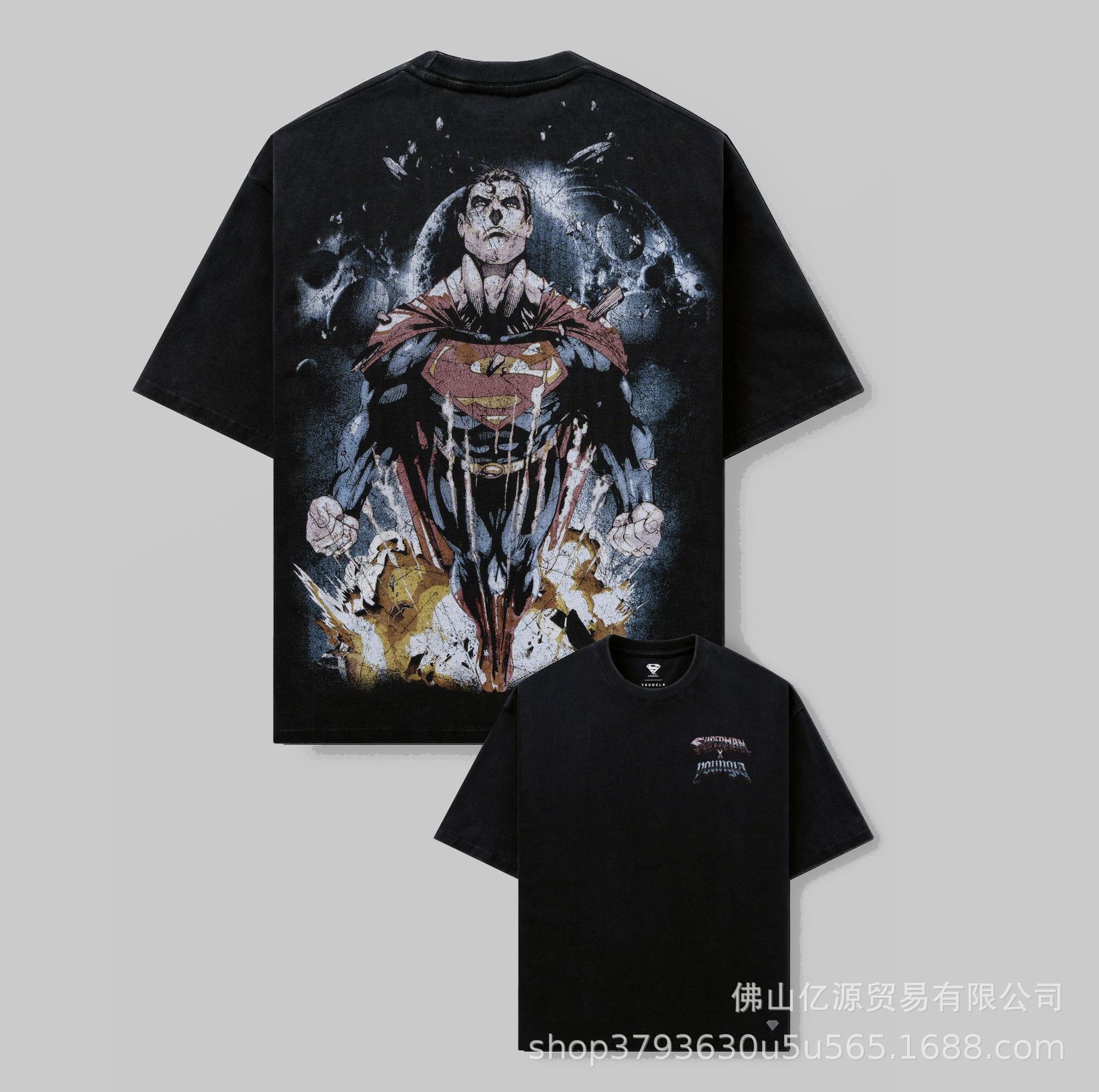 YoungLA x Superman Graphic T-shirt The Painting Black