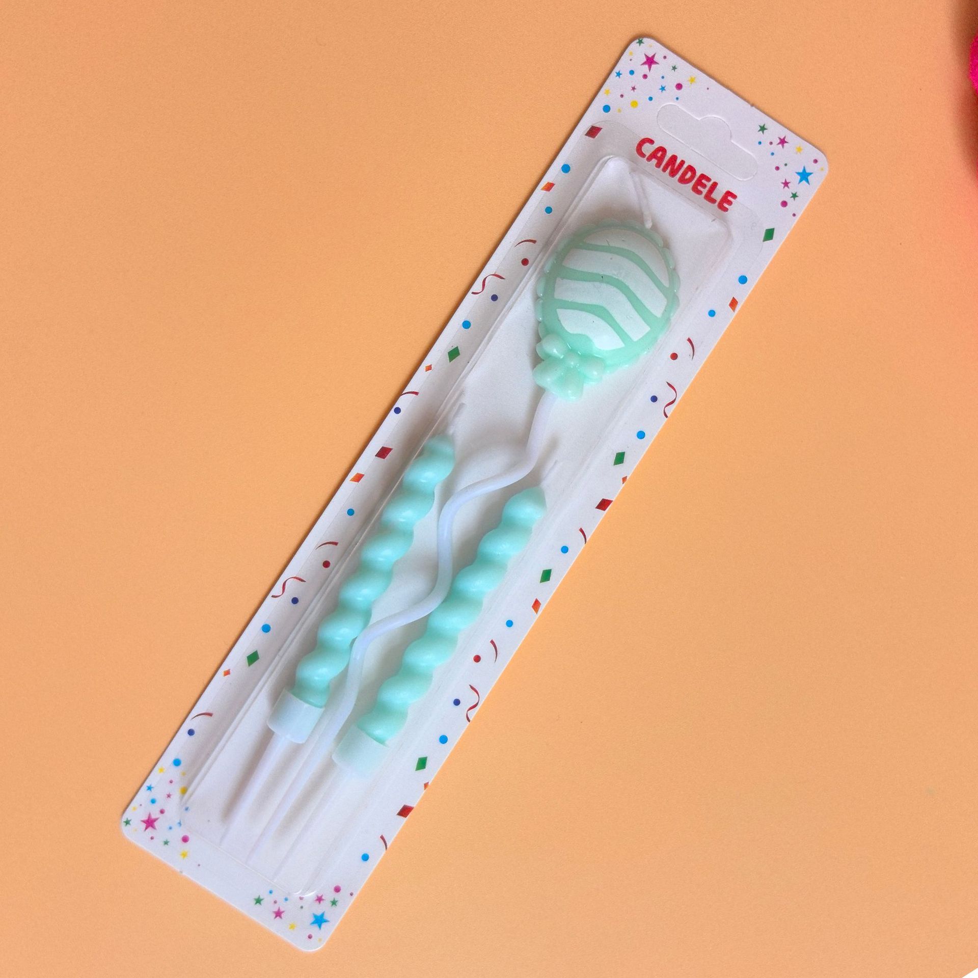 Nuevas velas de cumpleaños de color caramelo con globos de rosca set DIY pastel horneado decoración velas de color