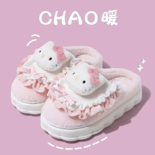 Yugui dog cotton slippers women's autumn and winter home dormitory padded bottom non-slip warm cute student slippers wholesale