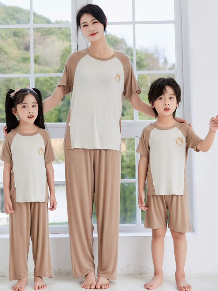 Детская летняя тонкая пижама для мальчиков, шелковистый комплект, с коротким рукавом