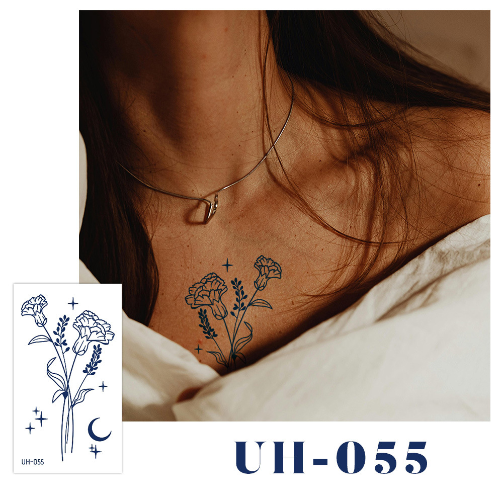 新しいジュースハーブタトゥーシール、半永久的、韓国で人気、原宿風、防水、ミニマルなタトゥーシール、英語文字