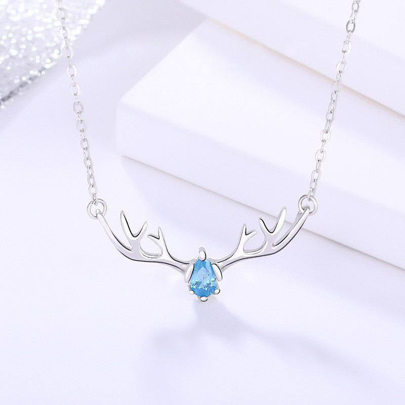 [Yilu Has You] S925 Sterling Silver Elk Necklace for Women K-Style Niche Versatile Clavicle Chain Christmas Gift