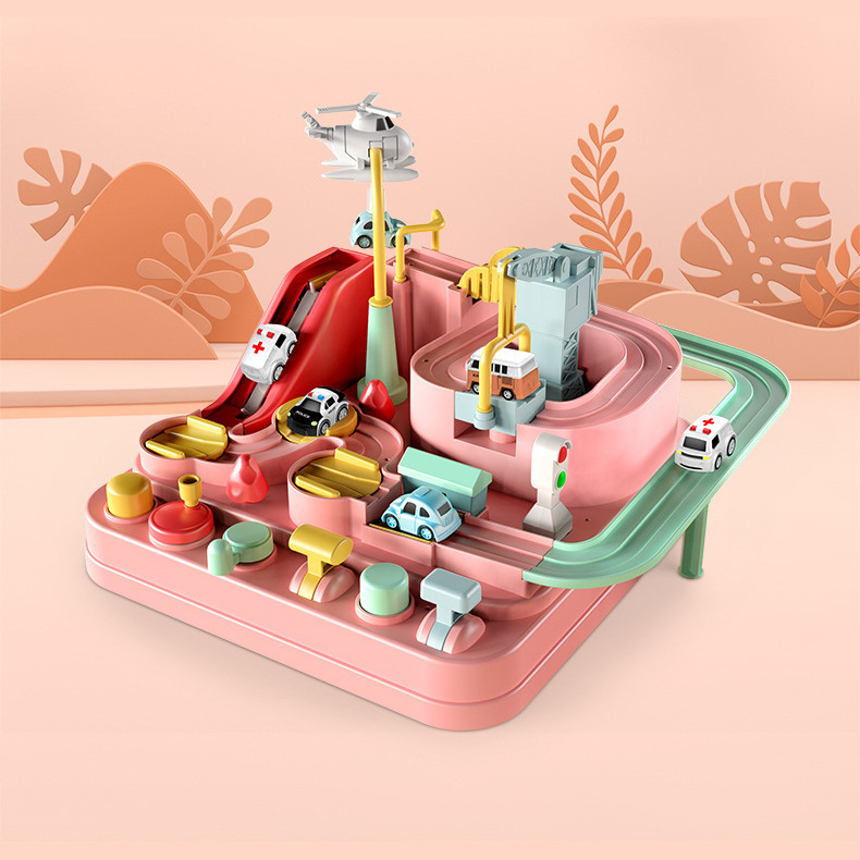 Nuevos juguetes de aventura de coche de ingeniería transfronteriza inercia pista deslizante juguetes educativos de novedad para niños