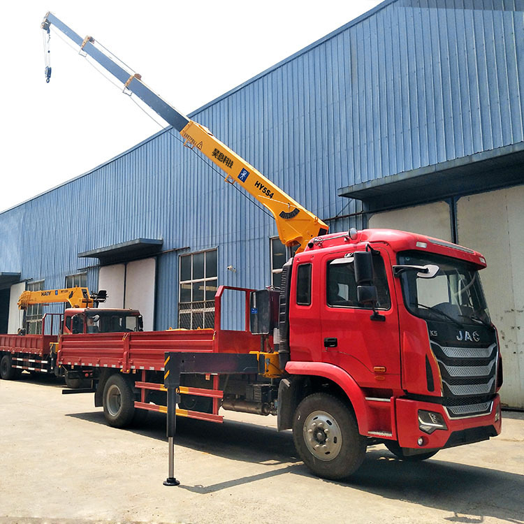 厂家直销国五单桥5吨4节臂载货随车吊 小型伸缩臂随车起重机