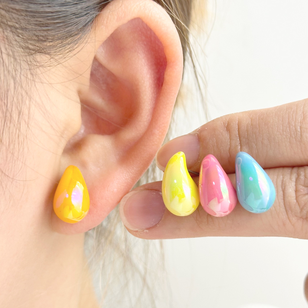 1 Pair Lady Sweet Water Droplets Arylic Ear Studs display picture 1