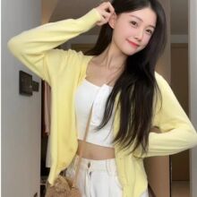 早秋薄款百搭软糯糯针织开衫上衣2026年新款女打底秋冬纯色韩版