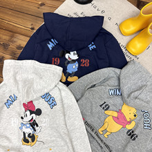 儿童外套男女童休闲连帽外套宝宝卡通可爱开衫秋冬加绒卫衣帽衫