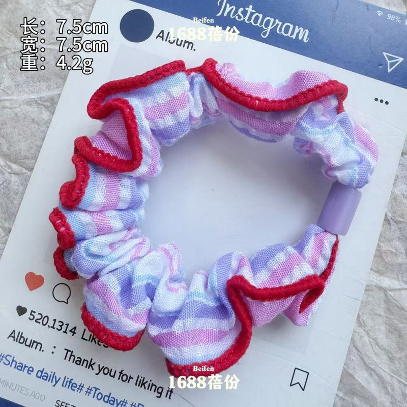 多巴胺线条小肠发圈百搭少女发绳气质百搭扎发皮筋高马尾头绳发饰|undefined