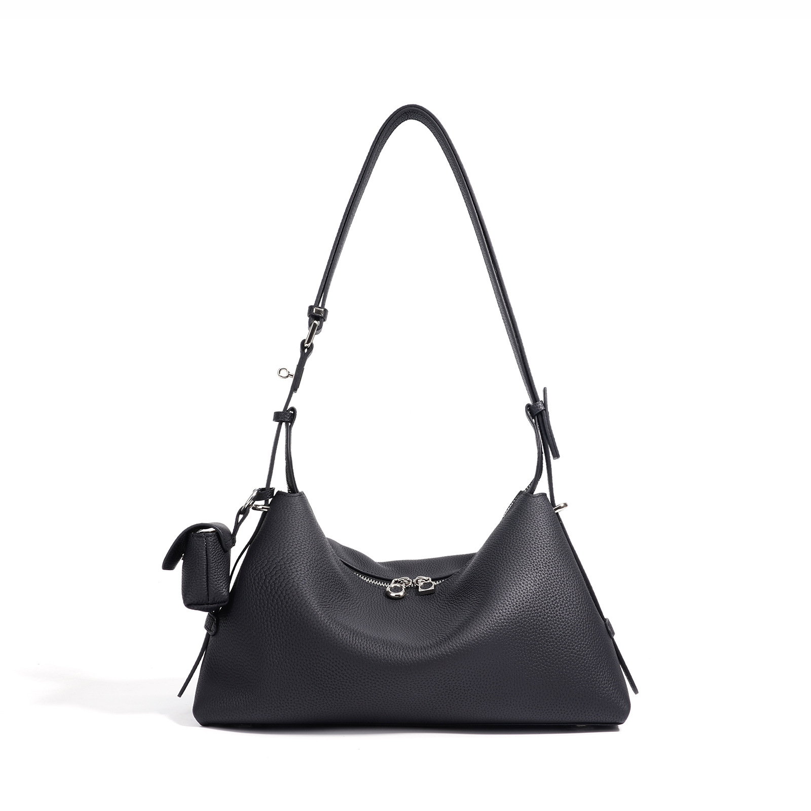 Women's Genuine Leather Handbag 2025 New Design Niche Crossbody Bag Korean Style Zipper Top Grain Cowhide Pillow Shoulder Bag - Thumbnail 7