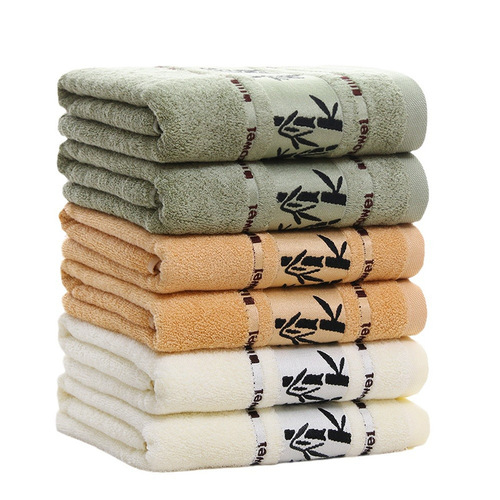 Bamboo Fiber Thick Soft Water Absorbent Adult Bath Towel Gift Embroidered Logo Large Bath Towel