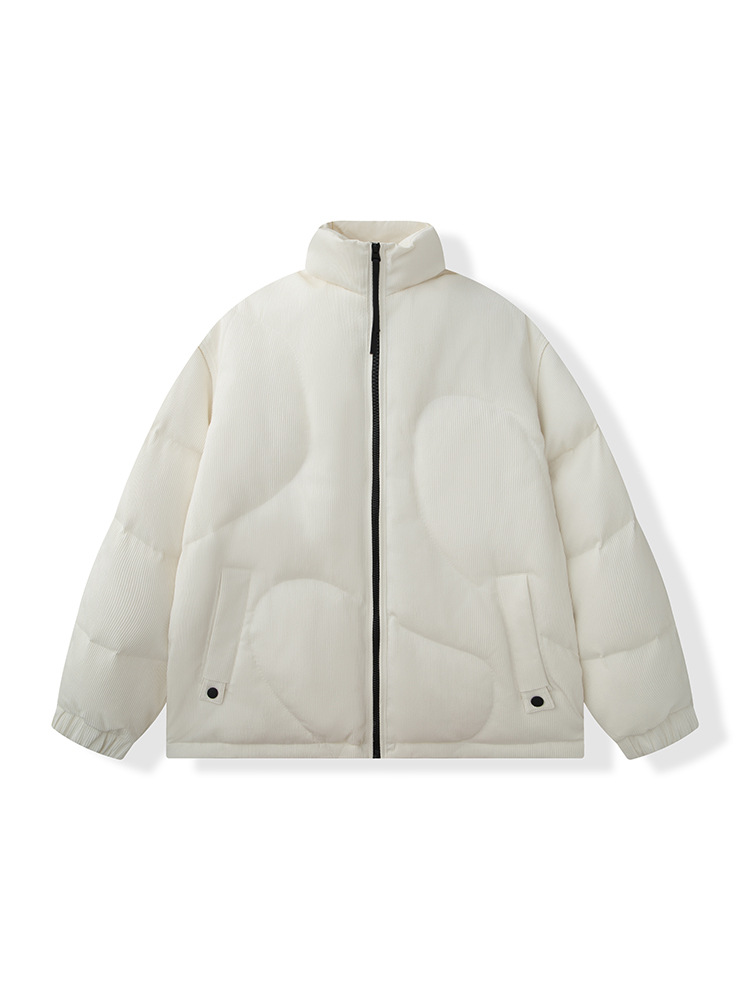 Chaqueta de plumón para hombre, chaqueta corta de plumón casual para hombre, cuello alto simple, viento deportivo, tesoro cálido