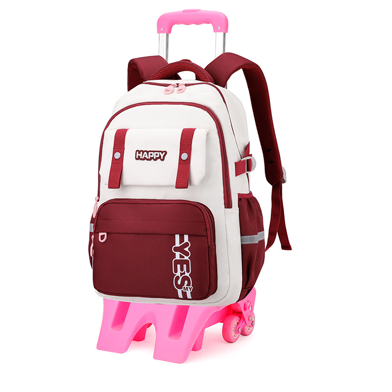 Mochila de tracción transfronteriza de peces naturales para estudiantes de primaria que trepan escaleras, mochila de gran capacidad para grados 3 - 6, mochila de doble propósito