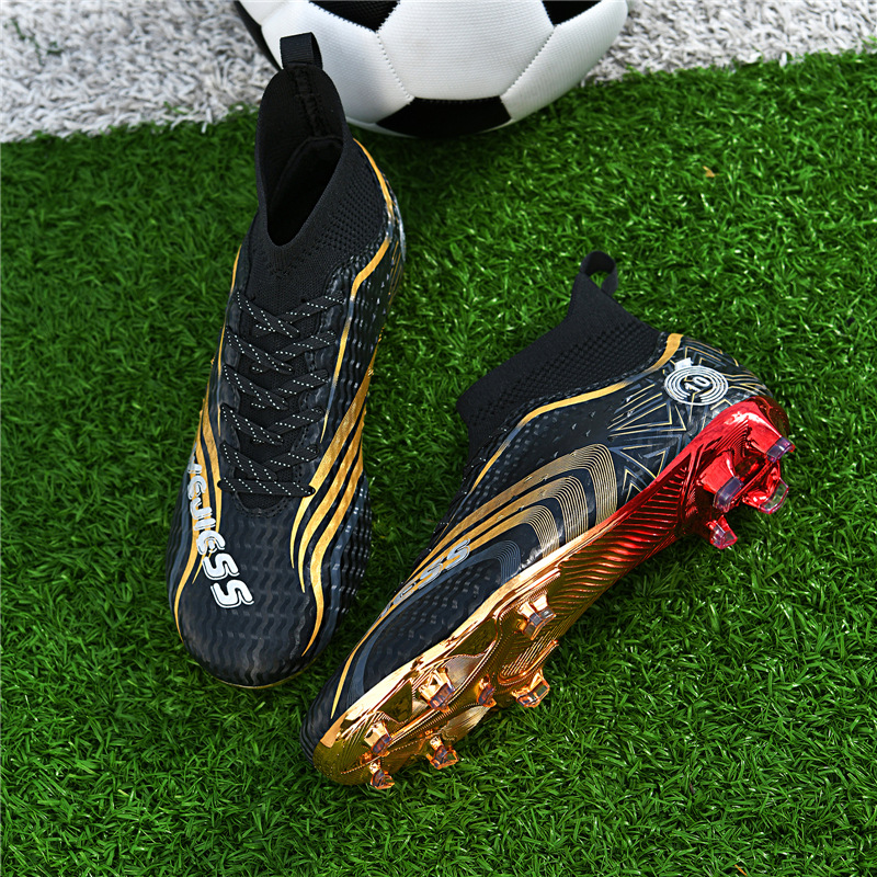 Chaussures de foot à crampons hautes dorées mixte_voghion.com