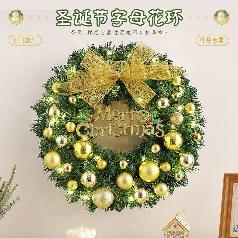 Cruz-frontera Amazon popular guirnalda de Navidad de ratán 40/50/60cm Navidad decorativa Garland puerta colgante escena