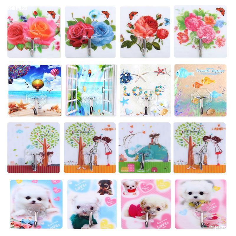 Creative seamless nail-free load-bearing adhesive hook suction cup adhesive kitchen hook wall hanging wall wall bathroom hook