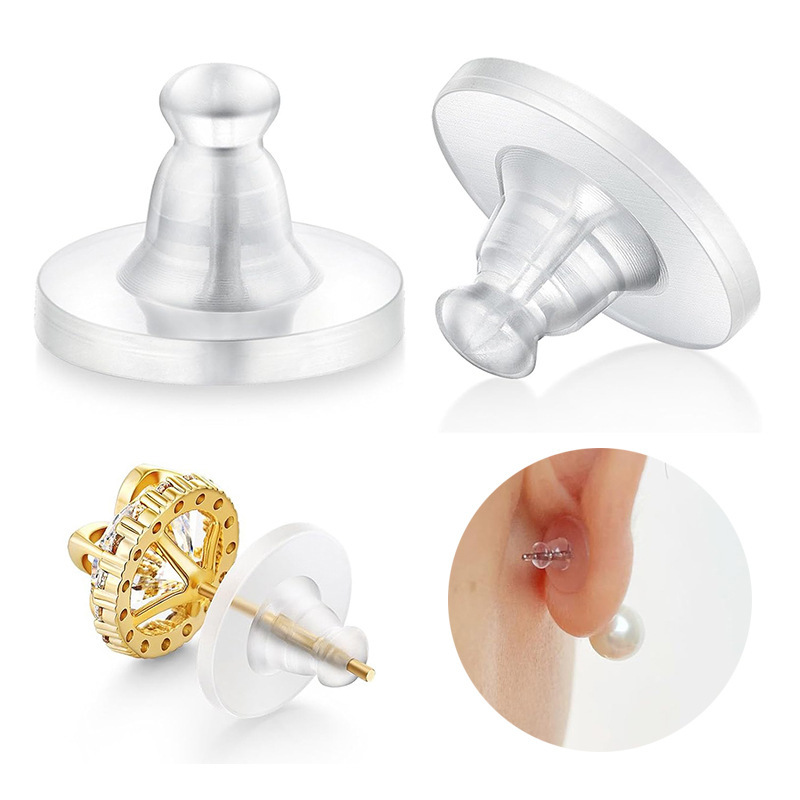 Ear Stud Back Plug to Prevent Falling Off Accessories Frisbee Ear Stud Plug Anti-Slip Support Ear Plug Flying Saucer Anti-Piercing Ear Jewelry Puller Accessories