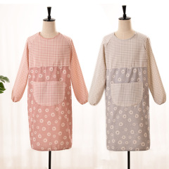 圍裙廚房新款簡約成人有袖罩衣掛脖系帶透氣多色日用品百貨廠家批