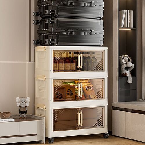 Multifunctional foldable storage cabinet multi-layer shelf children's toy storage box bedroom miscellaneous storage cabinet
