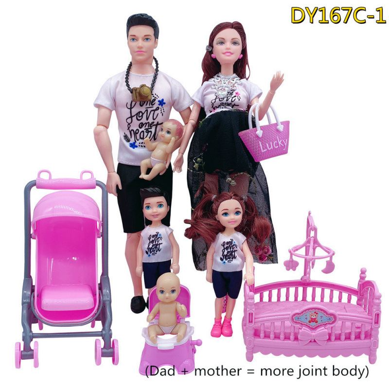 Y8Z Barbie Doll Pregnant with Big Belly, Family of 6 Dolls, Pregnant Woman with Big Belly, Baby Play House, Girl Play