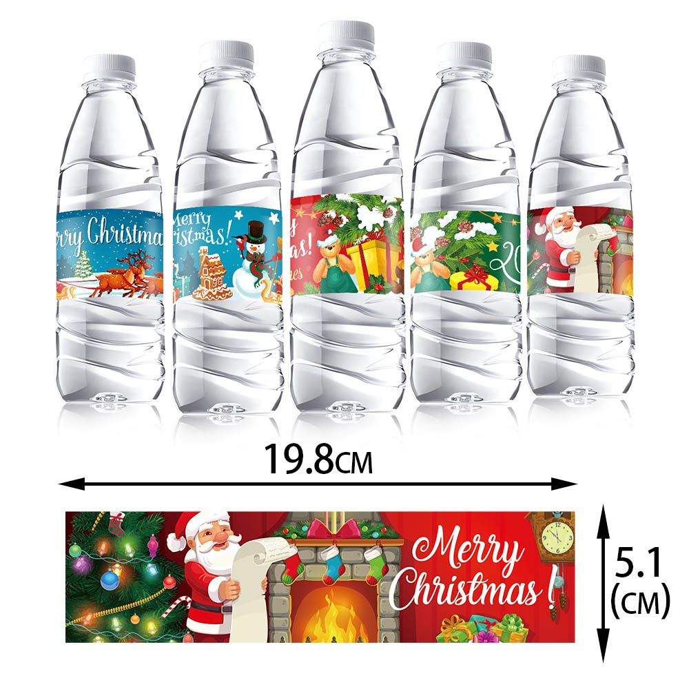 Nuevos pegatinas de decoración de Navidad pegatinas de fiesta de Navidad botella de agua bebida adhesivo sellado pegatinas de decoración de atmósfera