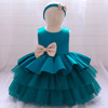 Small princess costume, children's dress with bow, photography props, special occasion clothing