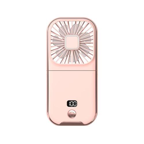 Cross-border new style folding power bank fan USB handheld hanging neck silent desktop mobile phone holder small electric fan F30