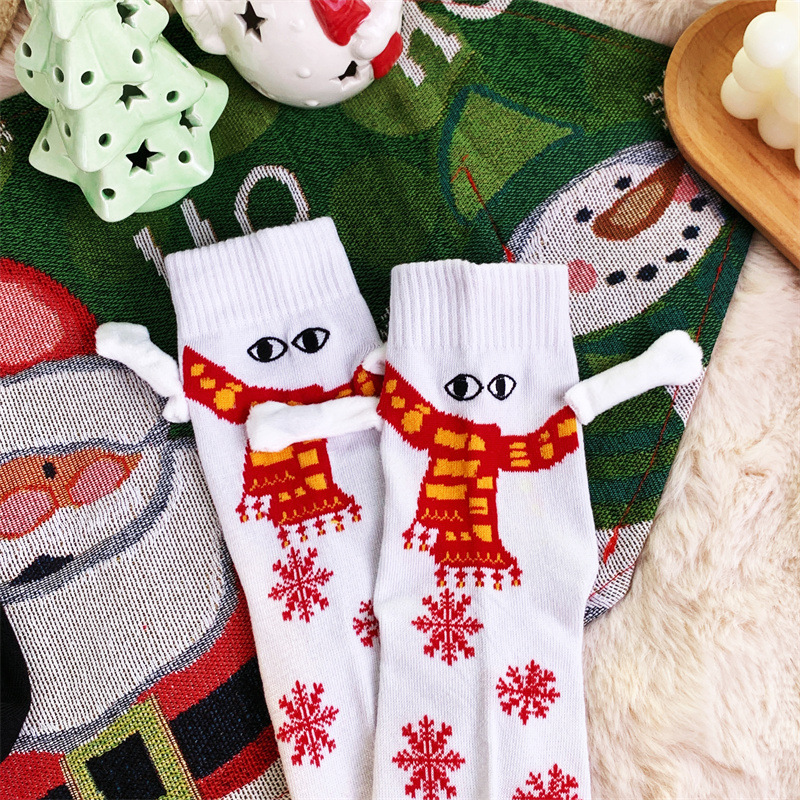 화이트 스카프 [크리스마스 핸드 양말] 맨손 양말